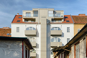 Thumbnail Aussenansicht der innenhofseitigen Fassade im Bauvorhaben Annenstrasse